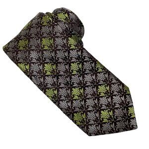 Ted Baker Men's Necktie 100%‎ Silk Colorful Brown Gray Green Floral